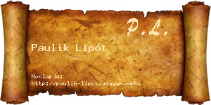 Paulik Lipót névjegykártya